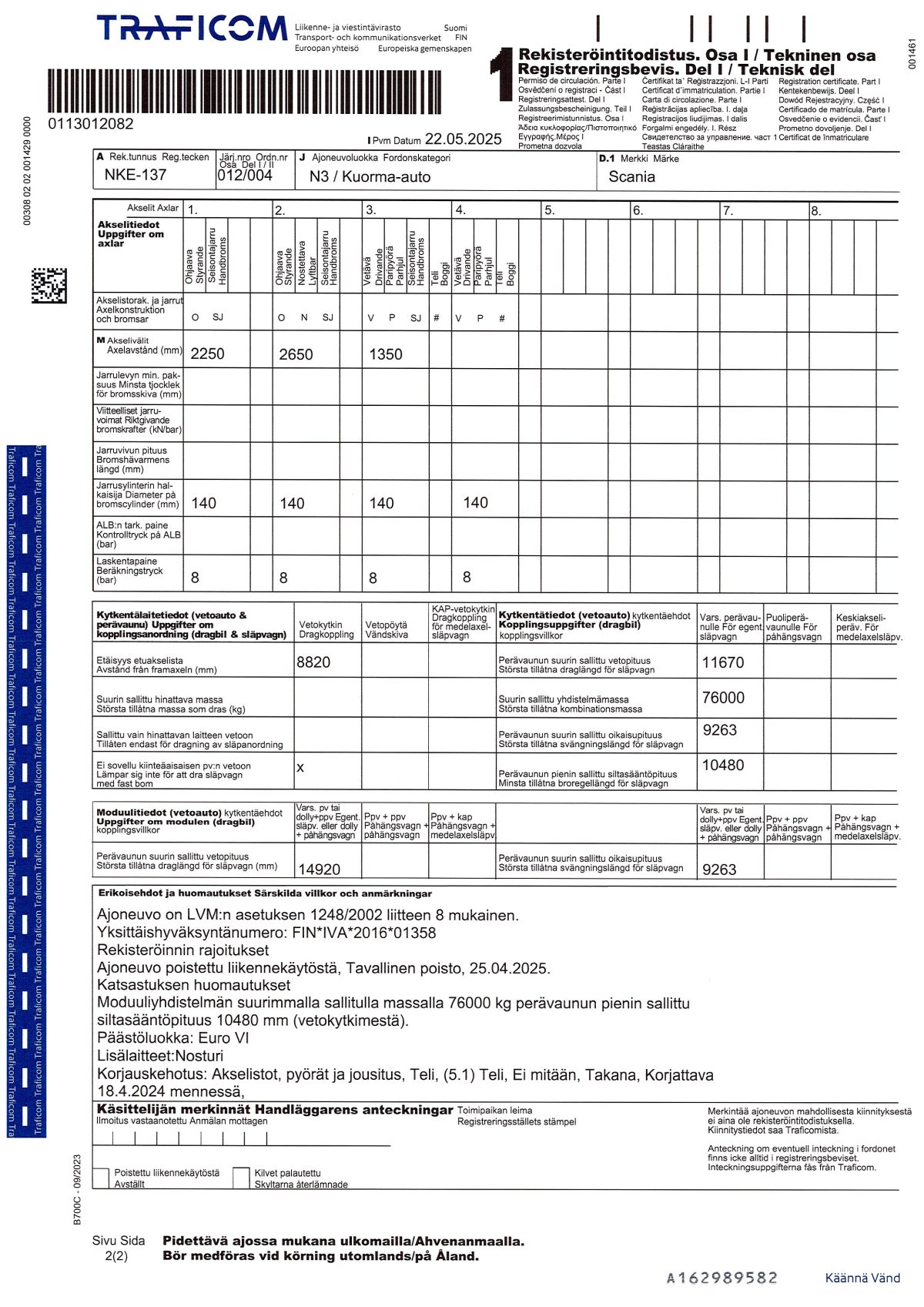 SCANIA R-580 8X4 4900 - Image 12