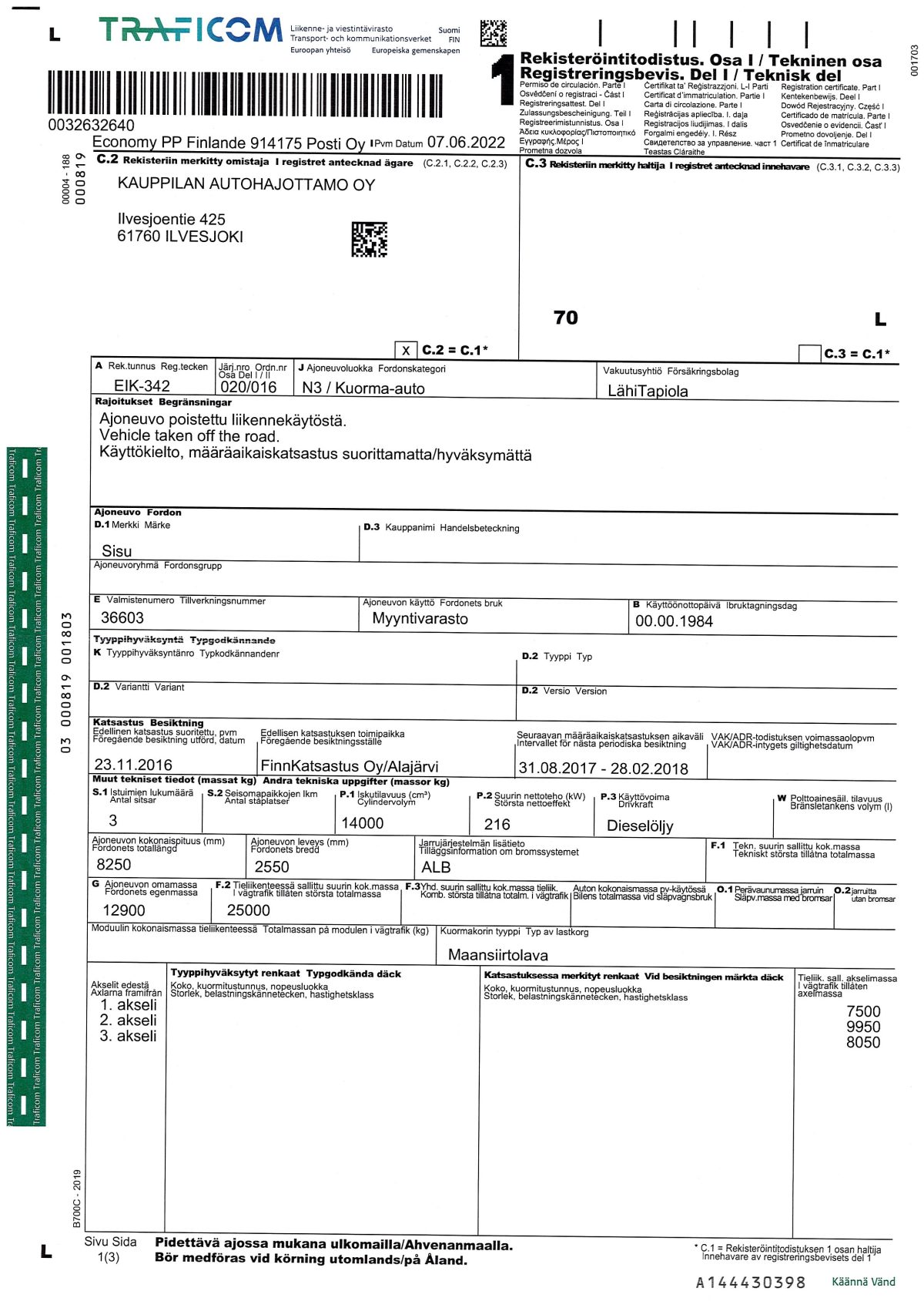 SISU SR260 6x2 - Image 3
